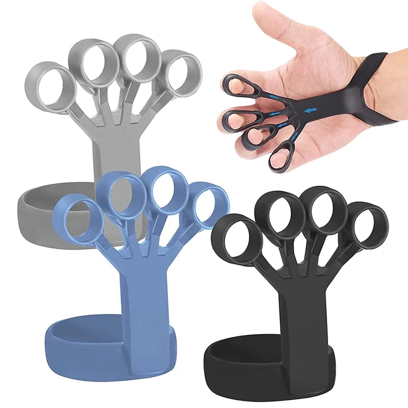 Silicone Hand Grip Device Finger Exercise Hand Strengthener Stretcher Hand Trainer Rehabilitation Training Equipment Muscle Tool-Christian Art Bag