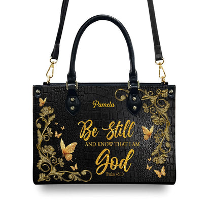 Personalized Leather Handbag with Custom Name & Bible Verse - Personalized Christian Leather Handbag & Wallet Set | CHRISTIANARTBAG™