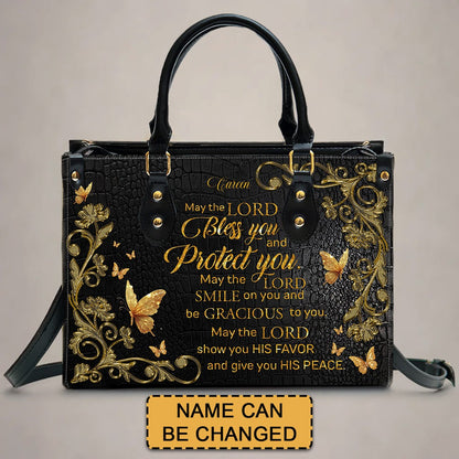 CHRISTIANARTBAG Handbags - She Who Kneels Before GOD - Custom Bible Verses Name & Color - Personalized Leather Handbag - CABLTB01040625