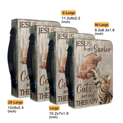 Christianartbag Bible Cover, Jesus Is My Savior Cats Are My Therapy  Bible Cover, Personalized Bible Cover, Bible Cover Christ and Cats, Christian Gifts, CAB07151023. - Christian Art Bag