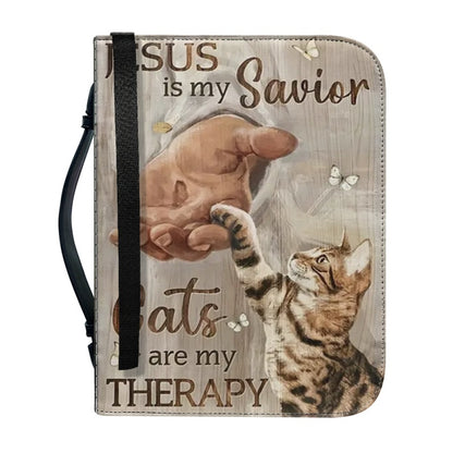 Christianartbag Bible Cover, Jesus Is My Savior Cats Are My Therapy  Bible Cover, Personalized Bible Cover, Bible Cover Christ and Cats, Christian Gifts, CAB07151023. - Christian Art Bag