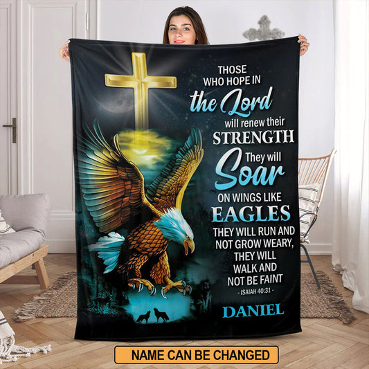 Christianart Blanket, Those Who Hope In The Lord Will Renew Their Strength, Christian Blanket, Bible Verse Blanket, Christmas Gift, CABBK01111223. - Christian Art Bag