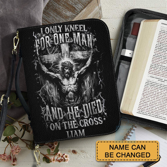 CHRISTIANARTBAG Bible Cover - I Only Kneel For One Man - Personalized Bible Cover – Custom Name – CHRISTIANARTBAG Gift for Christians CAB03280625