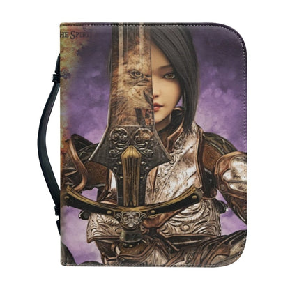 Christianartbag Bible Cover, Female Warrior With Sword With Lion. Bible Cover, Personalized Bible Cover, Gifts For Women, Christmas Gift, CABBBCV02080823. - Christian Art Bag