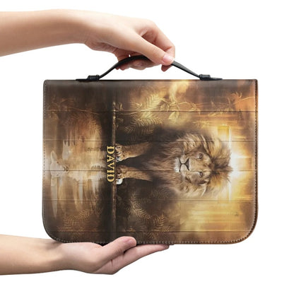 Christianartbag Bible Cover, Jesus Lion Personalized Bible Cover, Personalized Bible Cover, Purple Bible Cover, Christmas Gift, CABBBCV08200923. - Christian Art Bag