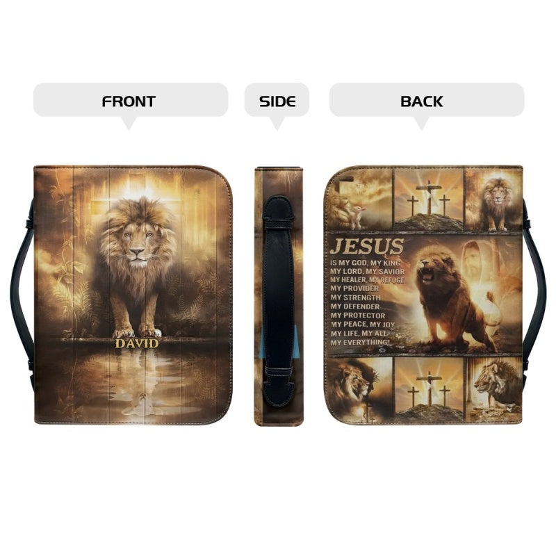 Christianartbag Bible Cover, Jesus Lion Personalized Bible Cover, Personalized Bible Cover, Purple Bible Cover, Christmas Gift, CABBBCV08200923. - Christian Art Bag