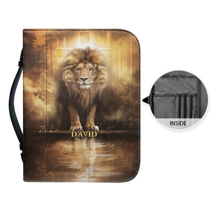 Christianartbag Bible Cover, Jesus Lion Personalized Bible Cover, Personalized Bible Cover, Purple Bible Cover, Christmas Gift, CABBBCV08200923. - Christian Art Bag