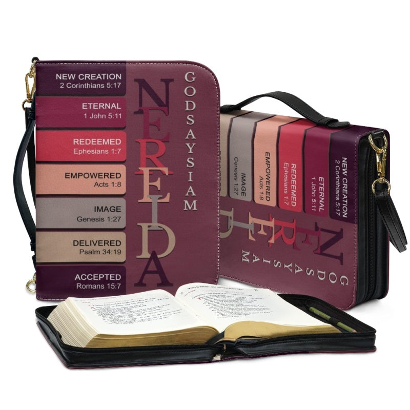 CHRISTIANARTBAG Bible Cover Red - Uncover the sacred meaning of your name - Personalized Bible Cover, CABBBCV04131124.