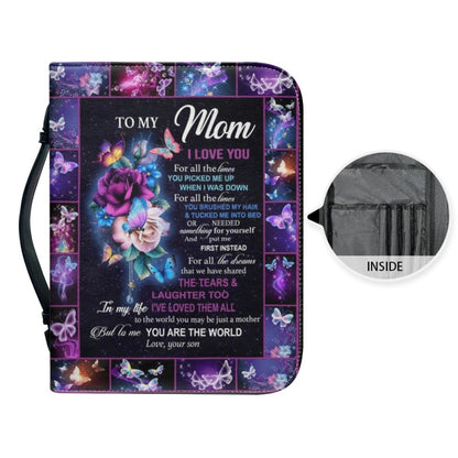 Christianartbag Bible Cover, To My Mom I Love You Butterfly Bible Cover, Personalized Bible Cover, Mom Bible Cover, Mother Days Gifts, CAB01201223. - Christian Art Bag