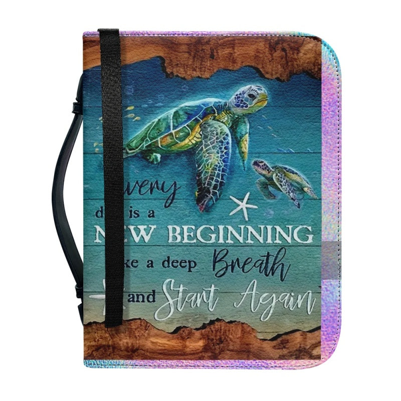 Christianartbag Bible Cover, I Will Walk By Faith Bible Cover, Personalized Bible Cover, Turtle Bible Cover, Christian Gifts, CAB08021123. - Christian Art Bag