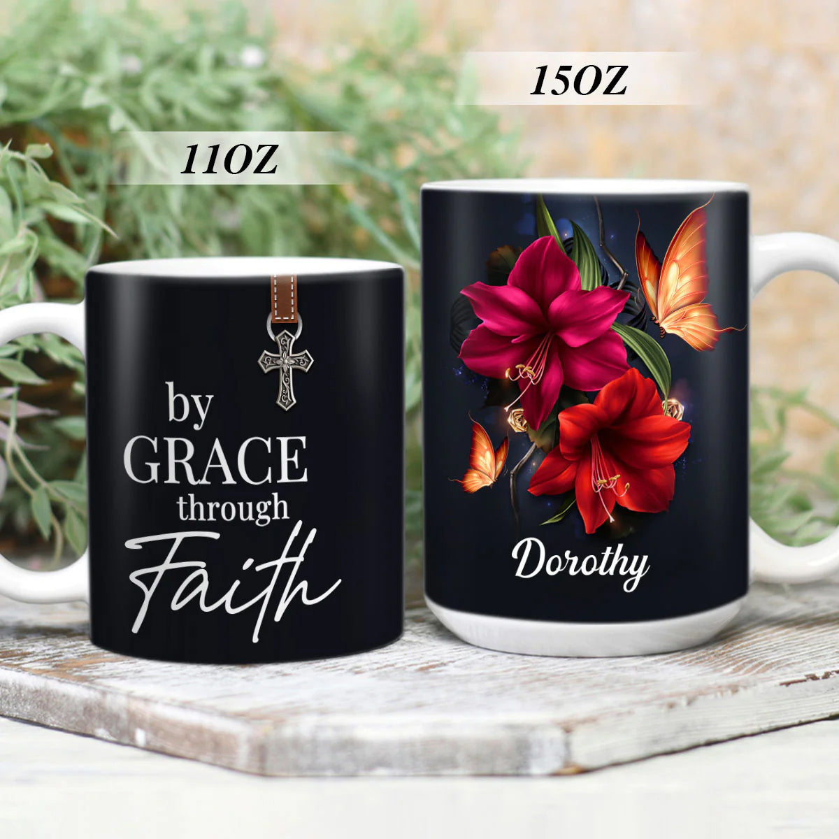 Christianartbag Drinkware, By Grace Through Faith, Personalized Mug, Tumbler, Personalized Gift. - Christian Art Bag