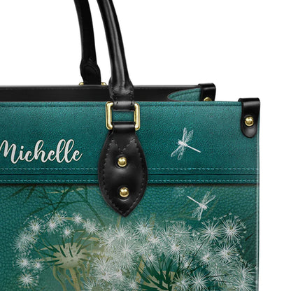 Christianart Designer Handbags, Delight Yourself In The Lord Psalm 37:4 Dandelion Dragonfly, Personalized Gifts, Gifts for Women, Christmas Gift. - Christian Art Bag