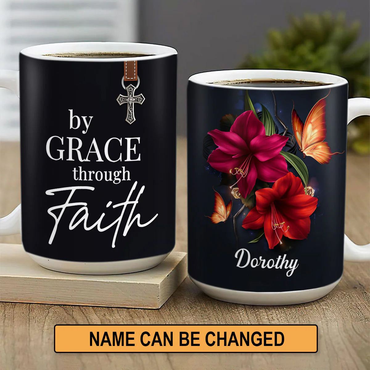 Christianartbag Drinkware, By Grace Through Faith, Personalized Mug, Tumbler, Personalized Gift. - Christian Art Bag