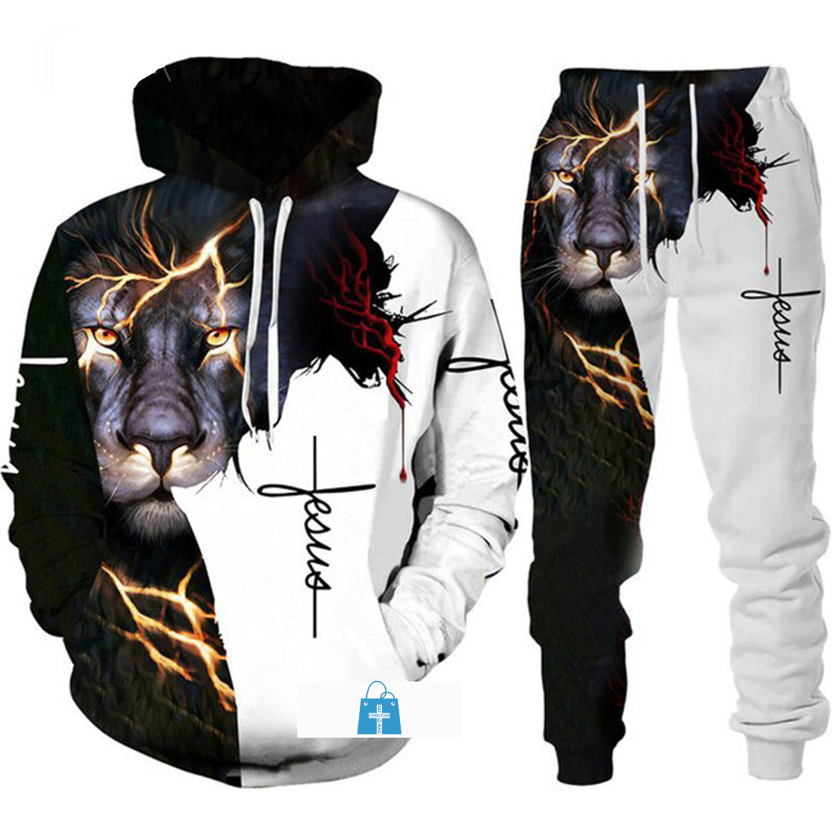 Christianartbag Clothing, Unisex Hoodie 3d Set Christian Bible Faith Jesus God, Christian 3D T-Shirt, Christian 3D Hoodie, Christian 3D Sweater, Personalized Hoodies. - Christian Art Bag