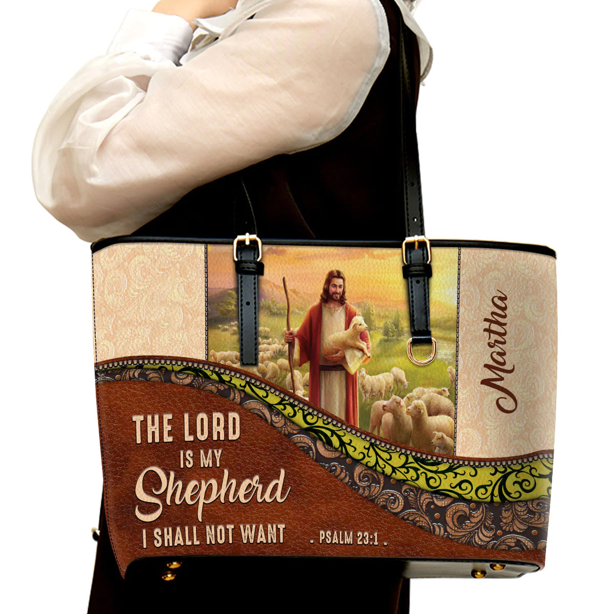 Christianart Designer Handbags, The Lord Is My Shepherd PSALM 23:1, Personalized Gifts, Gifts for Women. - Christian Art Bag