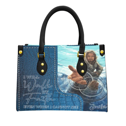 HPSP Checkbook Cover, Personalized Card Bag, I Will Walk By Faith Even When I Cannot See. - Christian Art Bag