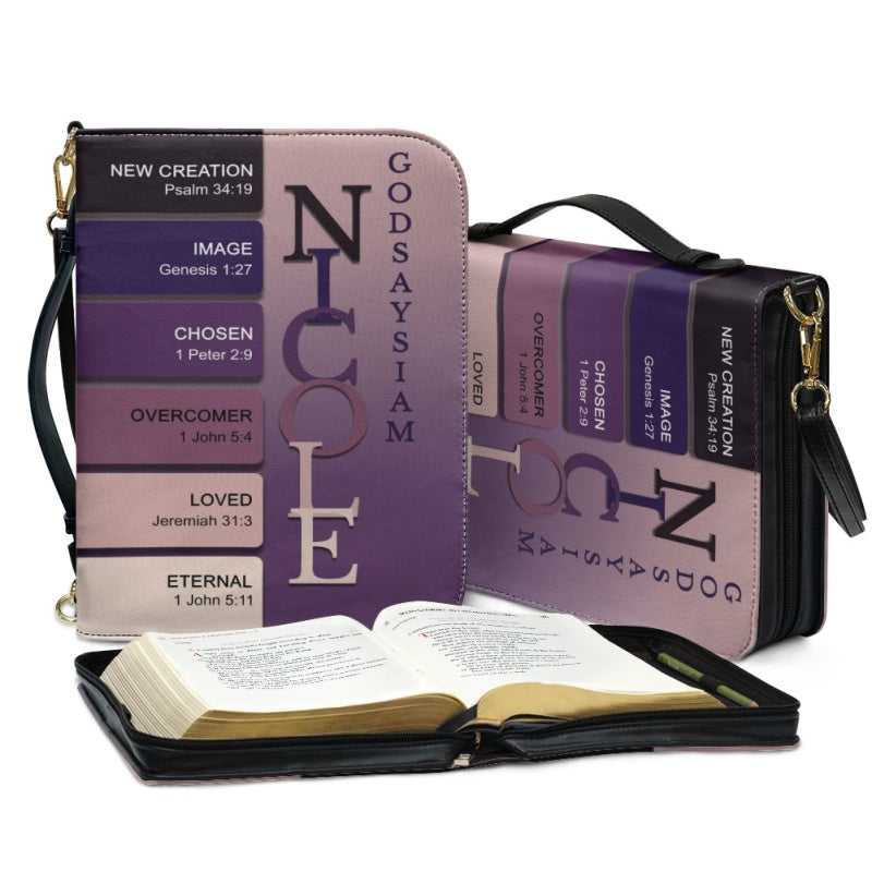 CHRISTIANARTBAG Bible Cover Lavender - Uncover the sacred meaning of your name - Personalized Bible Cover, CABBBCV07131124.