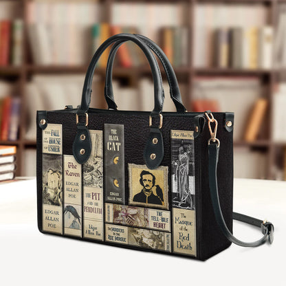 Christianartbag Novel Bags, Personalized Leather Handbags for Literary Enthusiasts, Edgar Allan Poe Leather Handbag, CABHN02281223. - Christian Art Bag