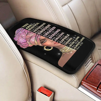 Christianartbag Armrest Accessories Car, Enhance Comfort and Protect Your Armrest with the African American Center Console Armrest Pad, CAB06260923. - Christian Art Bag