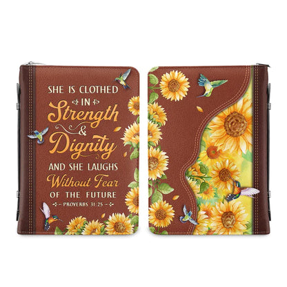 Christianart Bible Cover, She Is Clothed In Strength And Dignity Proverbs 31 25, Personalized Gifts for Pastor, Gifts For Women, Gifts For Men. - Christian Art Bag