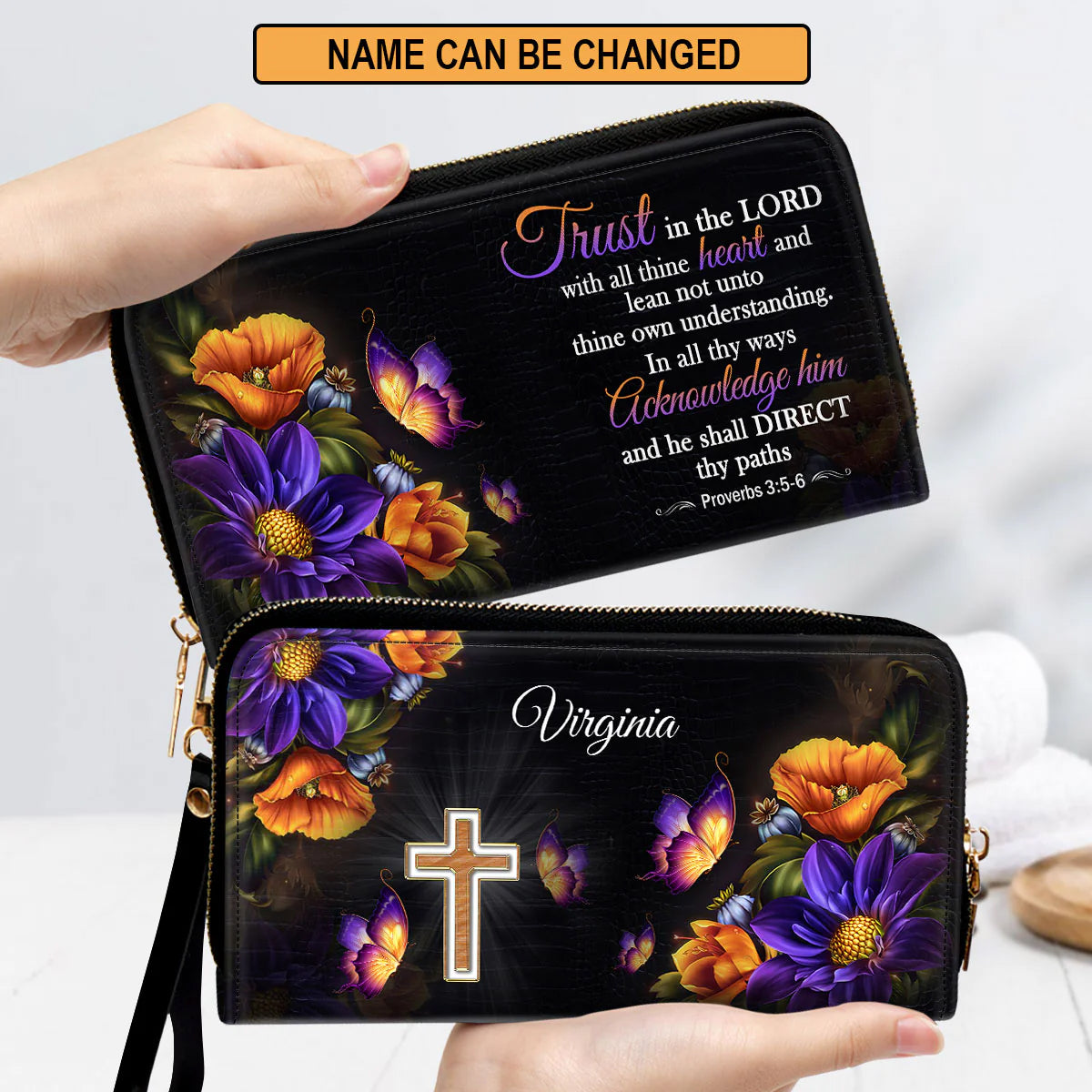 Christianart Designer Handbags, Trust In The Lord Proverbs 3:5-6, Personalized Gifts, Gifts for Women. - Christian Art Bag