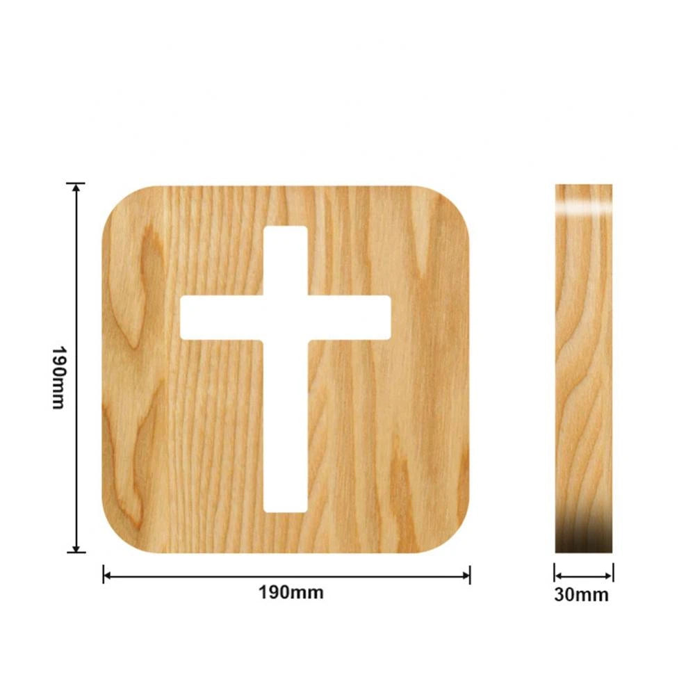 Christianartbag Home Decor, 1Pc 3D Wooden Cross USB Night Light LED Table Lamp Novelty Kids Bedroom Coffee Shop Decoration Christian Gift Dropshipping - Christian Art Bag