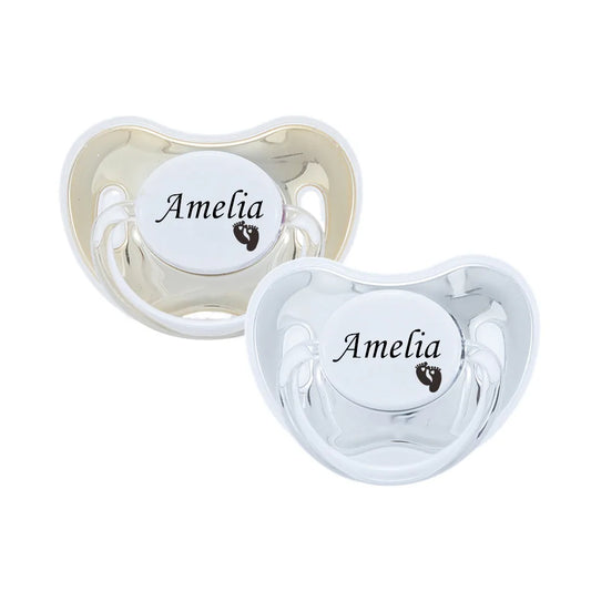Personalized Pacifier & Clip Set – Custom Name Baby Gift | BPA-Free | 11 Colors