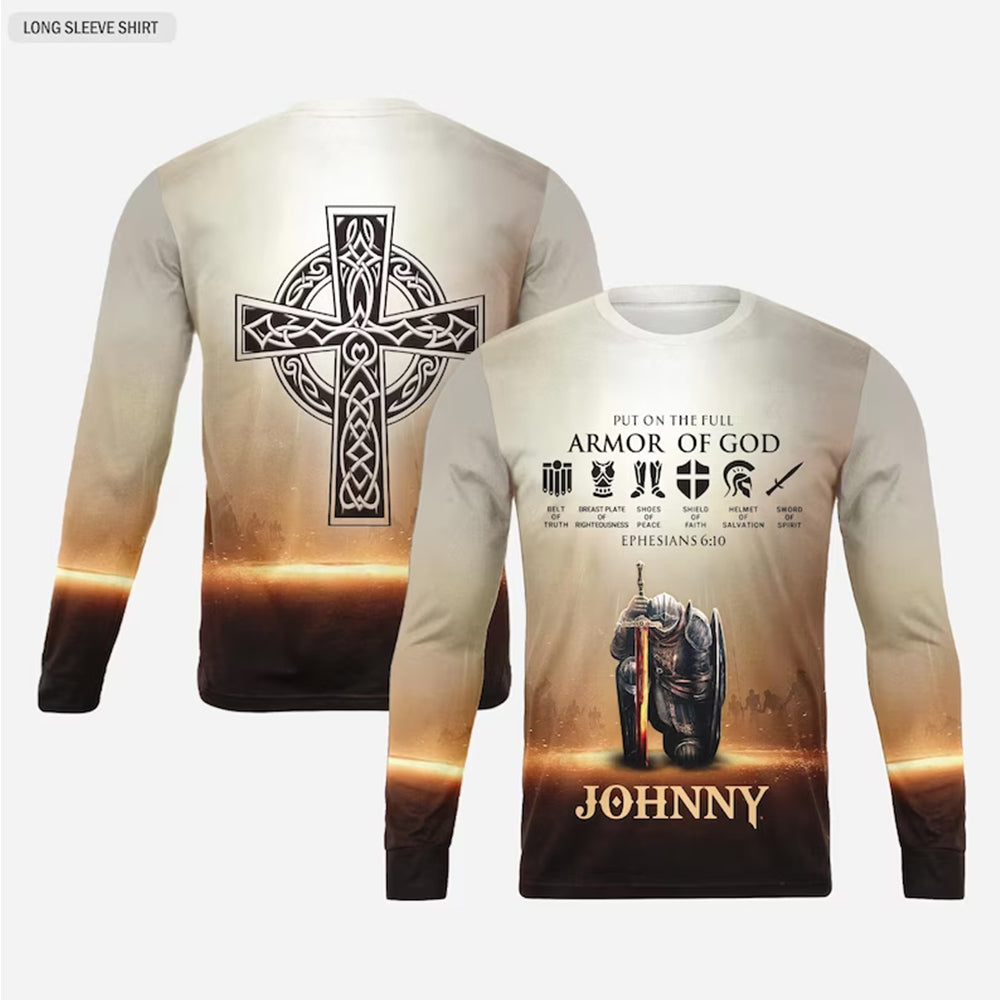 Christianartbag Clothing, Put On The Full Armor of God, Christian 3D T-Shirt, Christian 3D Hoodie, Christian 3D Sweater, Unisex 3D T-Shirt. - Christian Art Bag