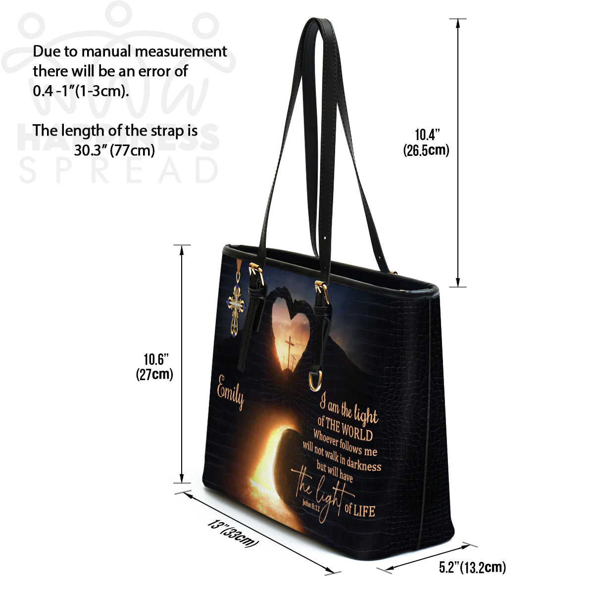 Christianart Handbag, Personalized Hand Bag, I Am The Light Of The World, Personalized Gifts, Gifts for Women. - Christian Art Bag