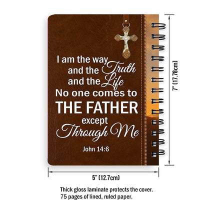 HPSP Spiral Journal, No One Comes To The Father John 14:6, Personalized Spiral Journal, Jesus Spiral Journal. - Christian Art Bag