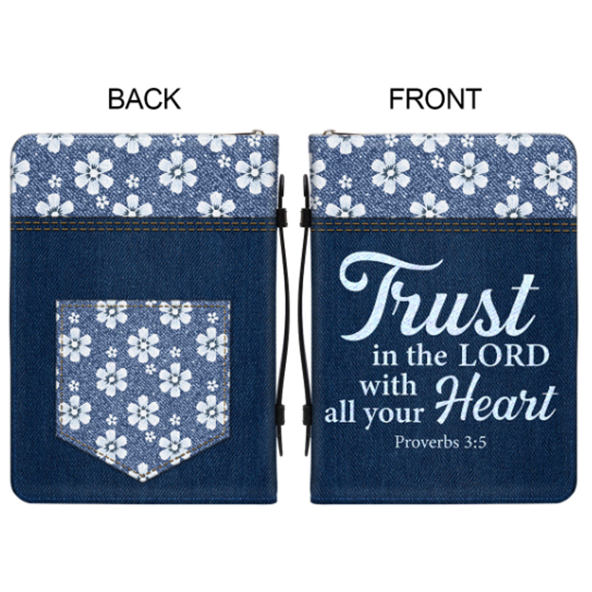 Christianartbag Bible Cover, Trust In The Lord With All Your Heart Daisy Flower Bible Cover, Personalized Bible Cover, CABBBCV08030823. - Christian Art Bag