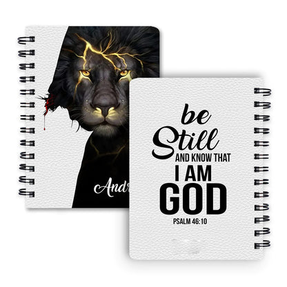 Christianart Spiral Journal, Be Still And Know That I AM GOD PSALM 46:10, Personalized Spiral Journal, Jesus Spiral Journal. - Christian Art Bag