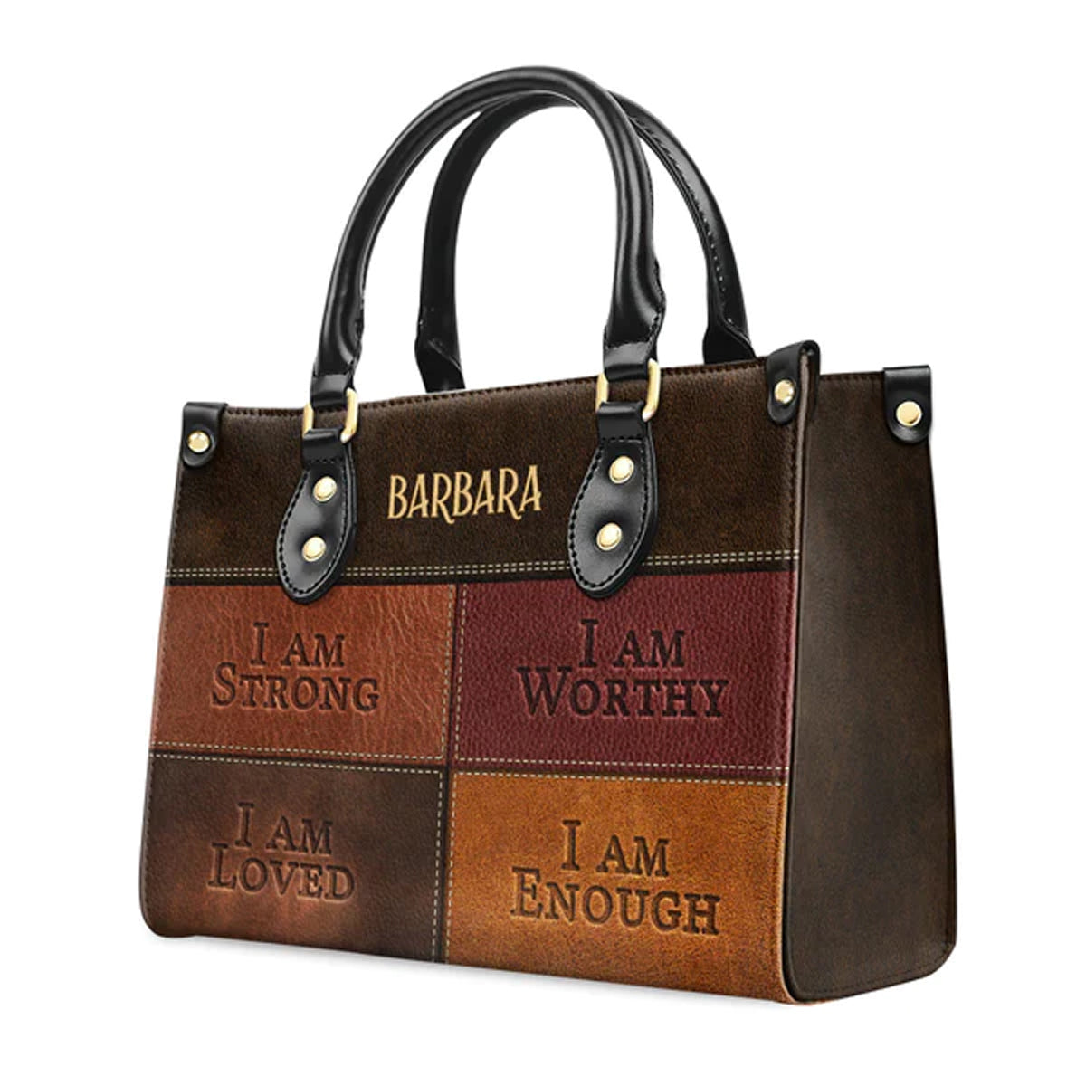 Christianartbag Handbags, I Am Strong I Am Loved Leather Bags, Personalized Bags, Gifts for Women, Christmas Gift, CABLTB01300723. - Christian Art Bag