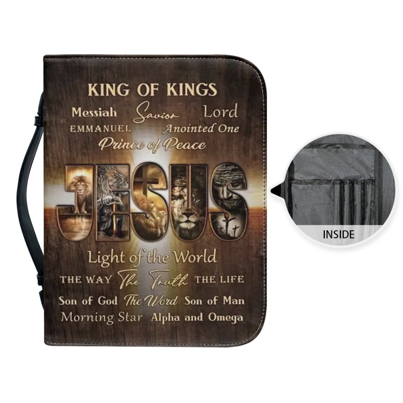 Christianartbag Bible Cover, King Of Kings Bible Cover, Personalized Bible Cover, Christ Lion Jesus Bible Cover, Christian Gifts, CAB05101123. - Christian Art Bag