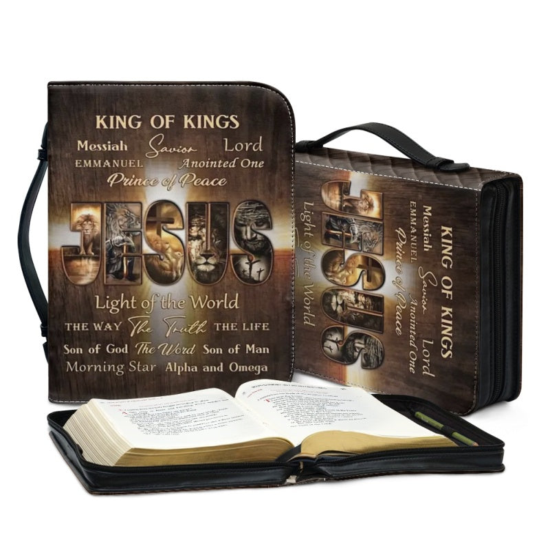 Christianartbag Bible Cover, King Of Kings Bible Cover, Personalized Bible Cover, Christ Lion Jesus Bible Cover, Christian Gifts, CAB05101123. - Christian Art Bag