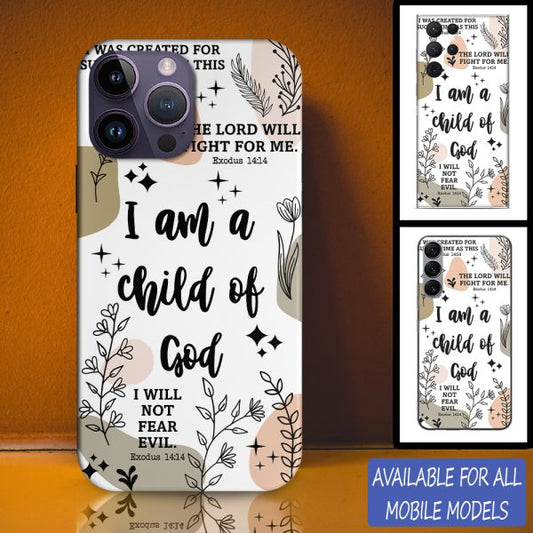 Christianartbag Phone Case, I Am A Child Of God Phone Case, Personalized Phone Case, Christian Phone Case,  Jesus Phone Case,  Bible Verse Phone Case. - Christian Art Bag