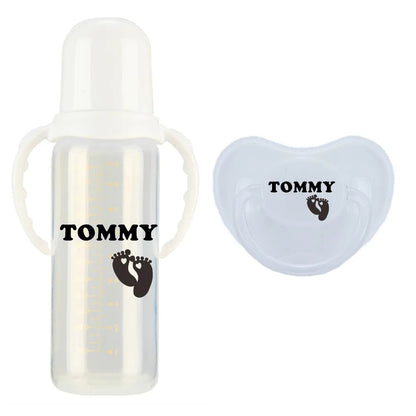 Personalized Baby Bottle & Pacifier Set – BPA-Free | 260ml Standard Neck | Custom Name Gift | CHRISTIANARTBAG