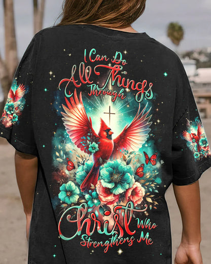 Christianartbag 3D T-Shirt For Women, I Can Do All Things Through Christ Cardinal Women's All Over Print Shirt, Christian Shirt, Faithful Fashion, 3D Printed Shirts for Christian Women, CABDS01271223 - Christian Art Bag