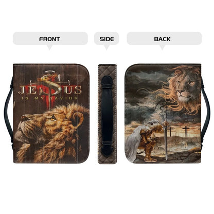 Personalized Bible Cover with Majestic Lion - CHRISTIANARTBAG Faith-Inspired Accessory