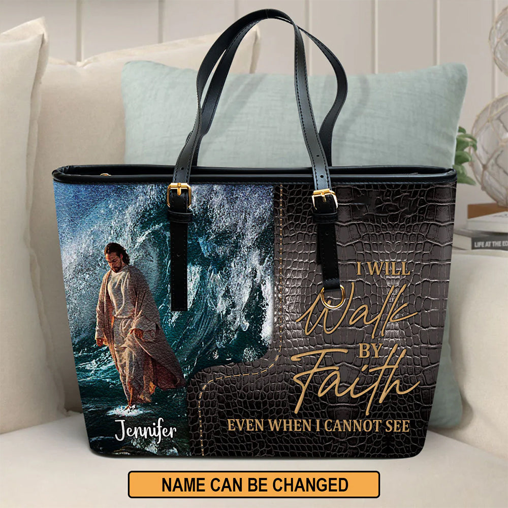 HPSP Checkbook Cover, I Will Walk By Faith Even When I Cannot See, Personalized Zippered, Card Bag. - Christian Art Bag