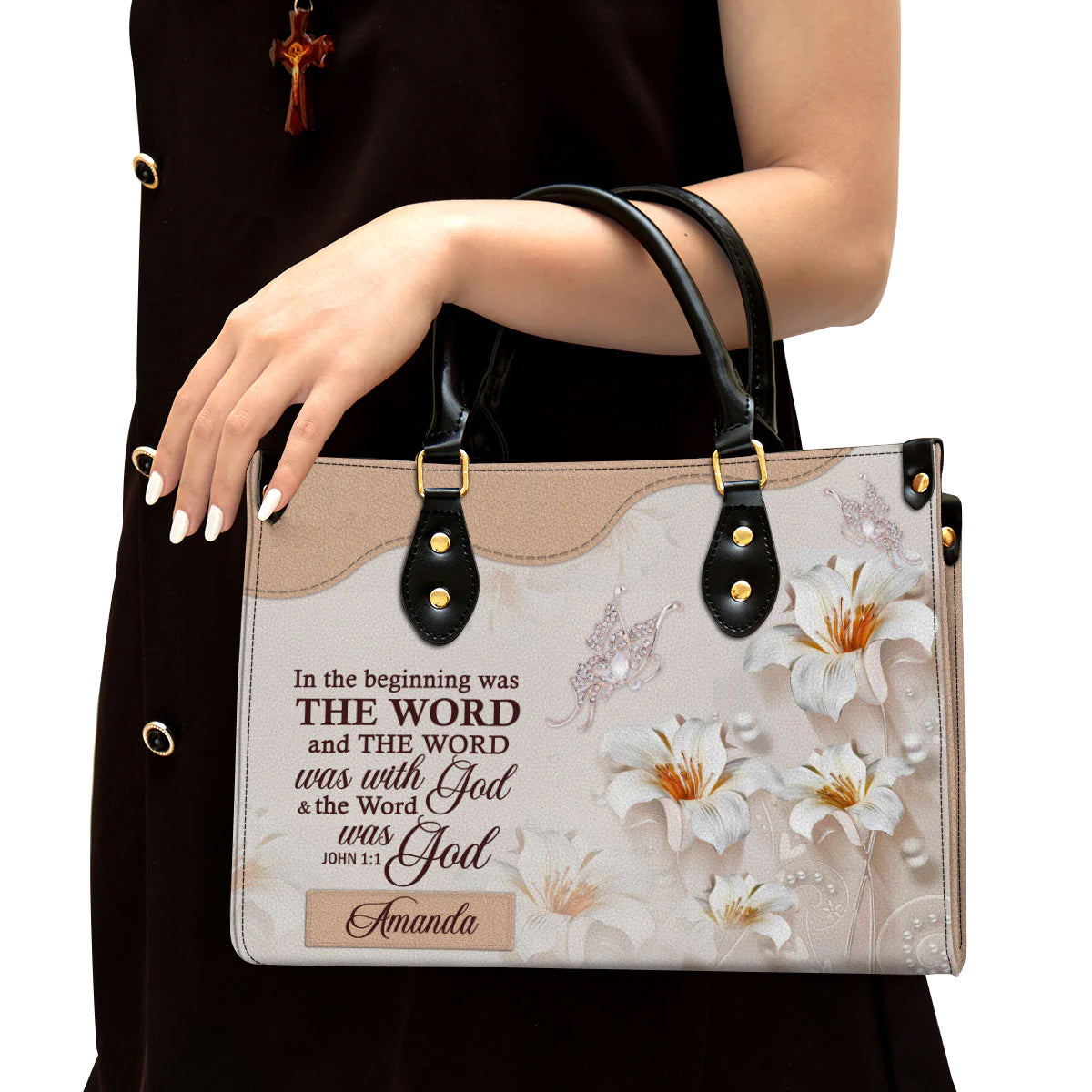 Christianart Handbag, The Word Was With God, Personalized Gifts, Gifts for Women. - Christian Art Bag