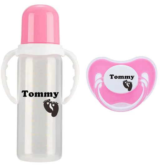 Personalized Baby Bottle & Pacifier Set – BPA-Free | 260ml Standard Neck | Custom Name Gift | CHRISTIANARTBAG