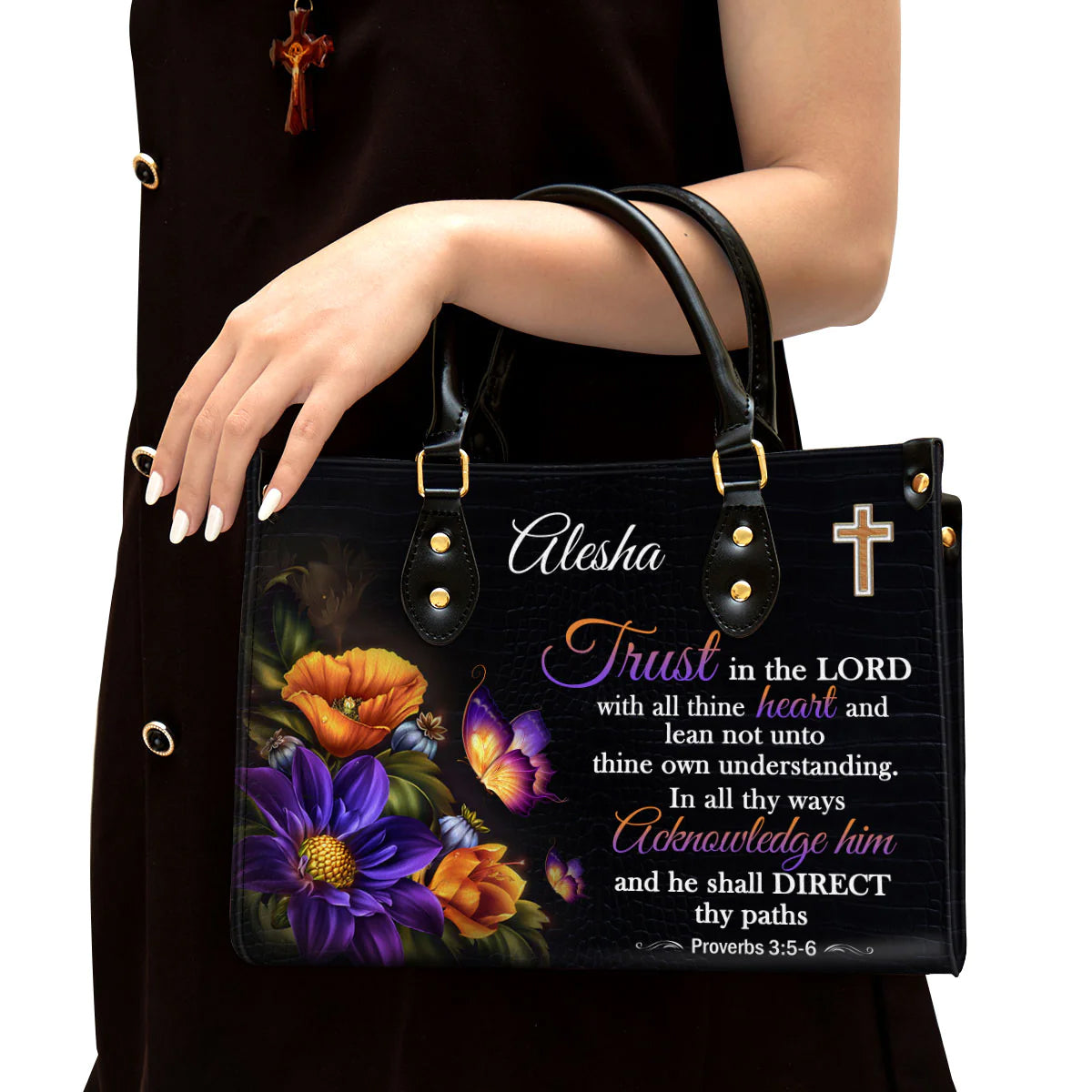 Christianart Designer Handbags, Trust In The Lord Proverbs 3:5-6, Personalized Gifts, Gifts for Women. - Christian Art Bag