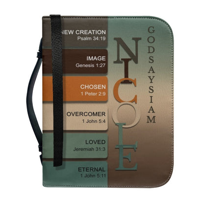 CHRISTIANARTBAG Bible Cover Earth Tone - Uncover the sacred meaning of your name - Personalized Bible Cover, CABBBCV06131124.