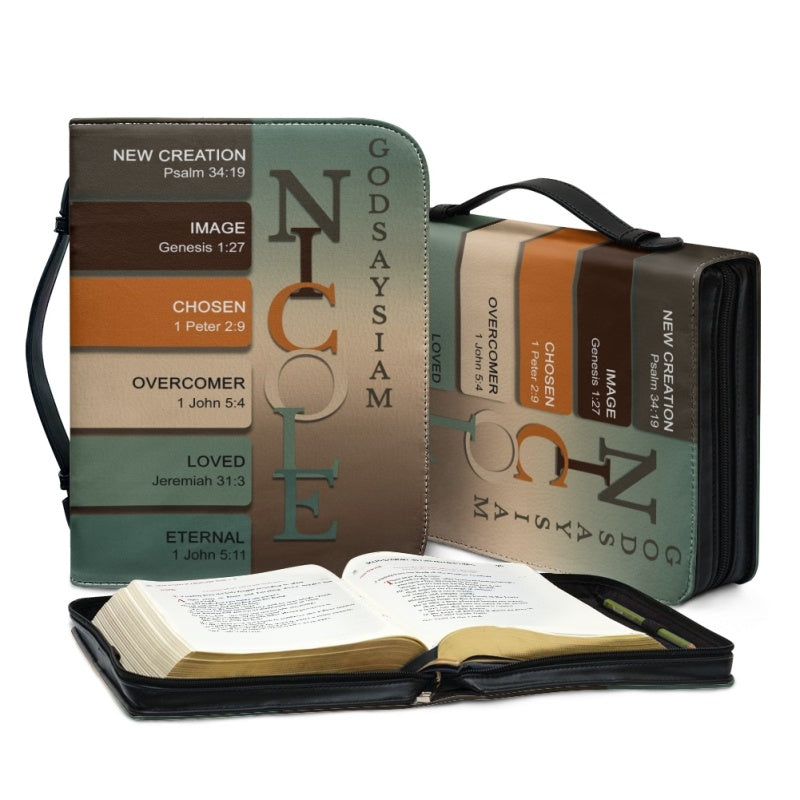 CHRISTIANARTBAG Bible Cover - Uncover the sacred meaning of your name - Custom Color - Personalized Bible Cover, CABBBCV01100226