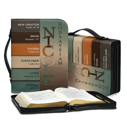 CHRISTIANARTBAG Bible Cover - Uncover the sacred meaning of your name - Custom Color - Personalized Bible Cover, CABBBCV01100226