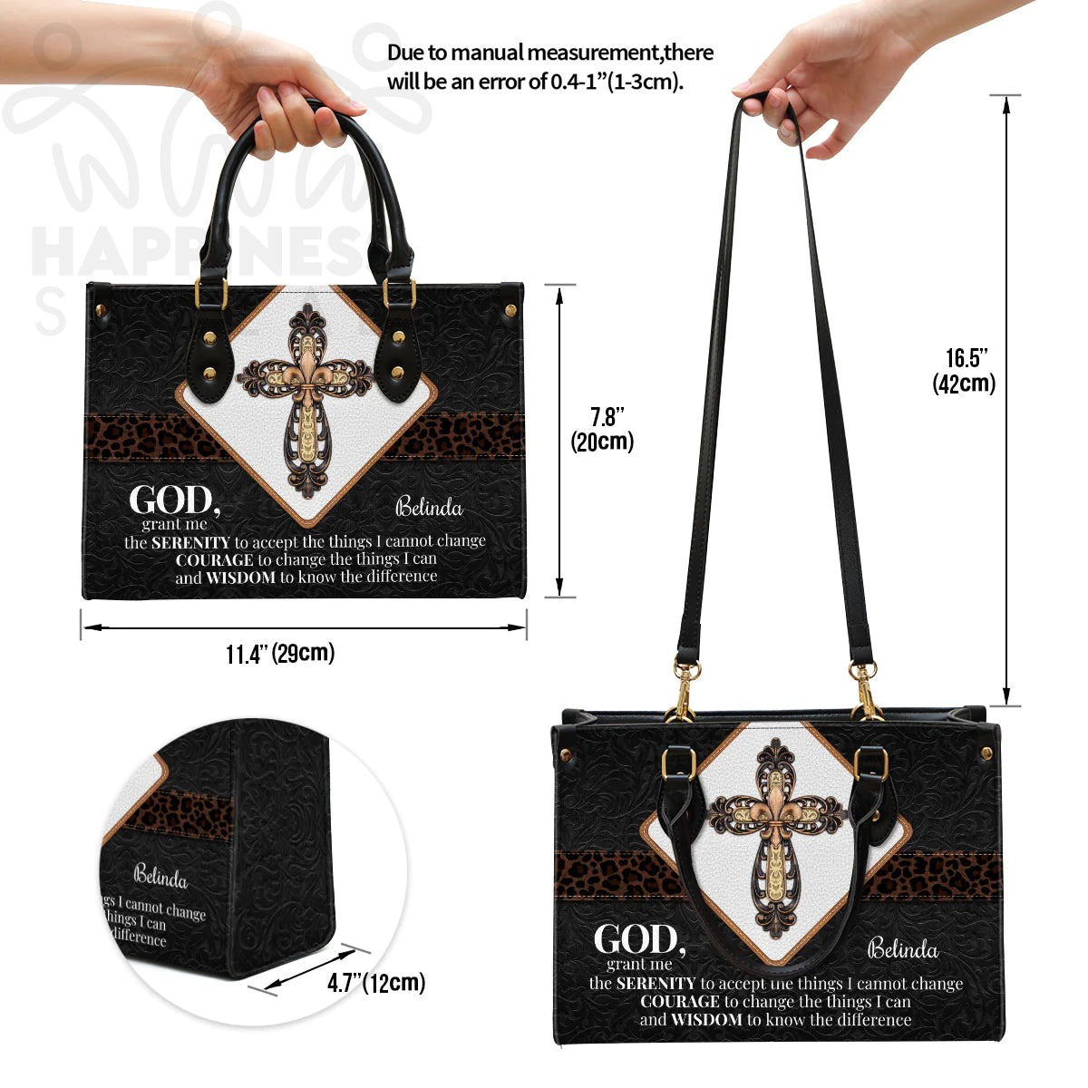 Christianart Handbag, Personalized Hand Bag, God and Cross, Personalized Gifts, Gifts for Women. - Christian Art Bag