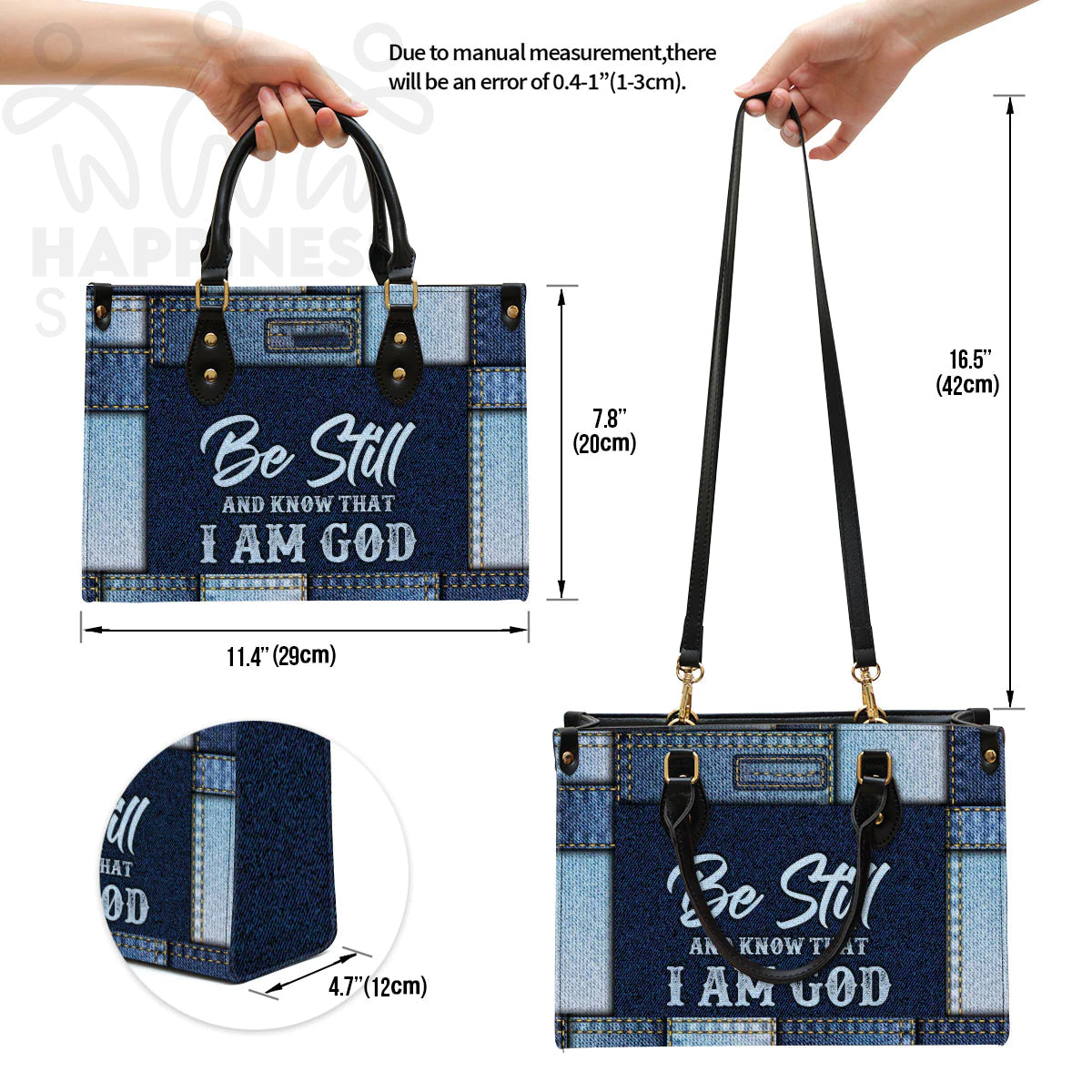 Christianart Handbag, Personalized Hand Bag, Be Still And Know That I Am God, Personalized Gifts, Gifts for Women. - Christian Art Bag