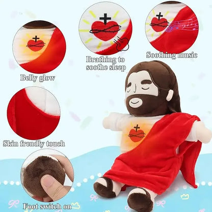 CHRISTIANARTBAG GIFTS - 40CM Breathing Jesus Soothe Plush Toy – Comforting & Calming for Kids | Easter & Christmas Gift