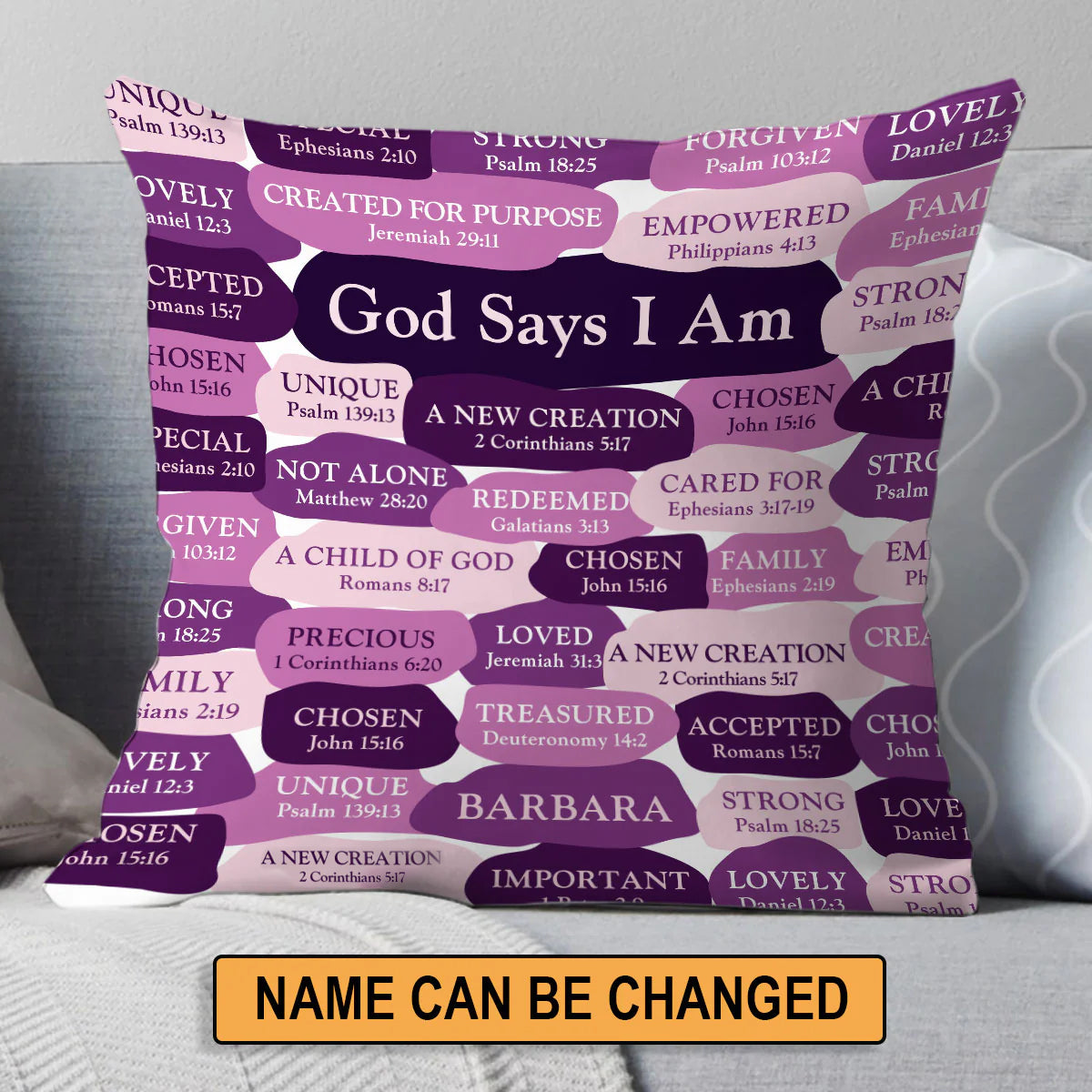 Christianartbag Pillow, What God Says About You, Personalized Throw Pillow, Christian Gift, Christian Pillow, Christmas Gift. - Christian Art Bag